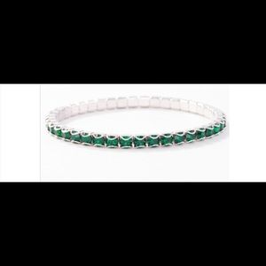 Touchstone Crystal by Swarovski green (May) birthstone stretch bracelet NEW